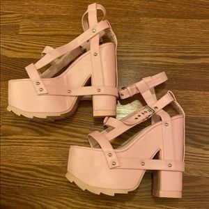 YrU Pink night call heels